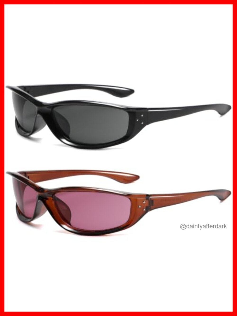 Y2K Wrap Around Sunglasses Oval Sport Shades UV400 Retro